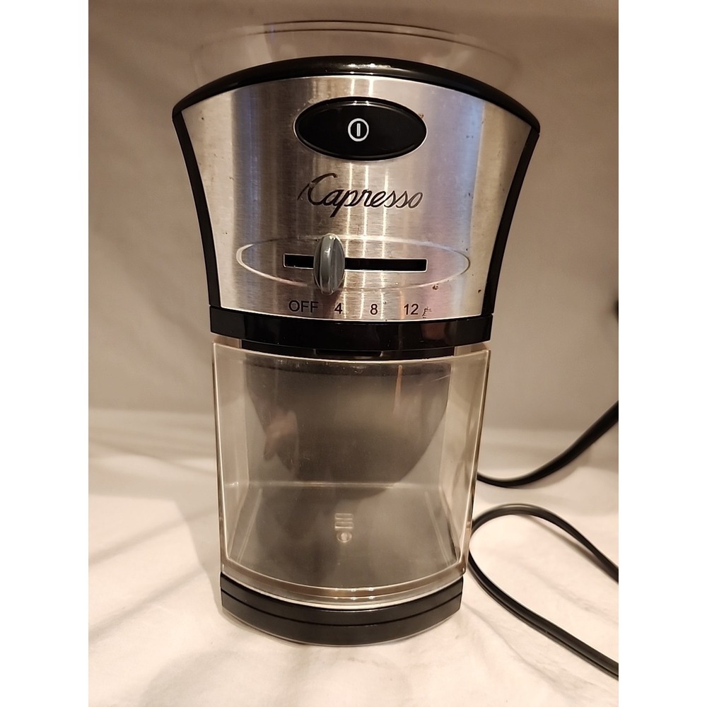 Capresso 559.04 Coffee Burr Grinder Black Stainless Steel 4-12 Cup Capacity‎